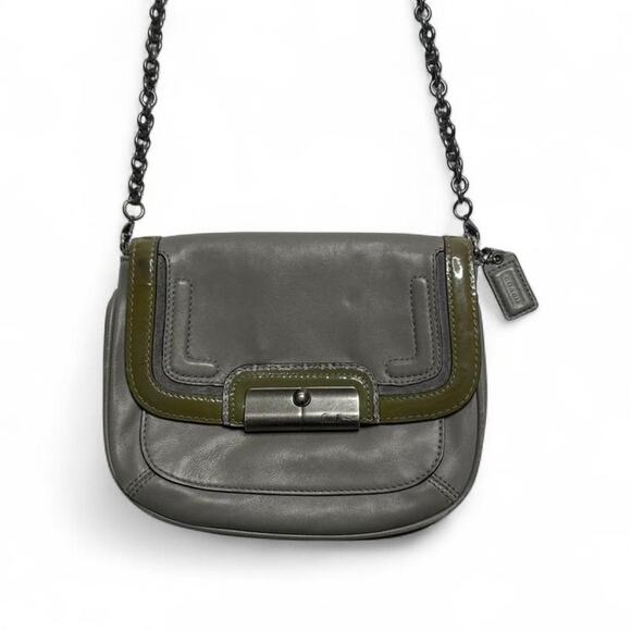 Coach Handbags - Vintage Coach Kristin Spectator Leather Grey Chanel crossbody bag coach tagchain
